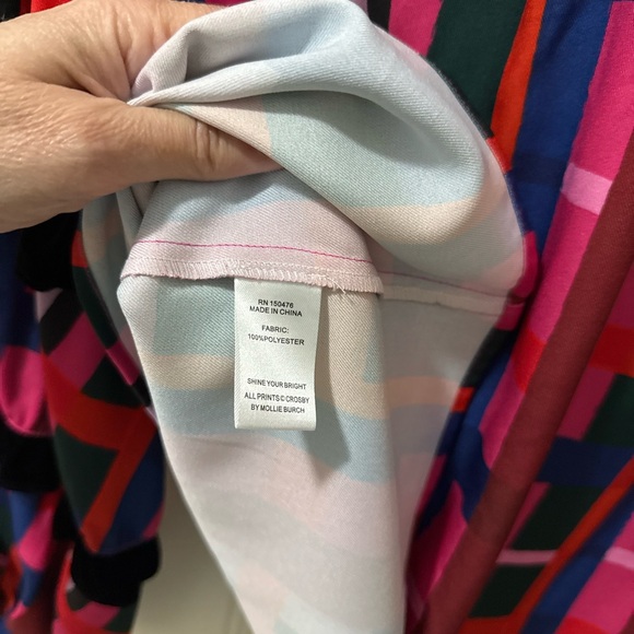 Crosby long sleeve Women's Multicolor Plaid Blouse ruffle NWT - Picture 7 of 7